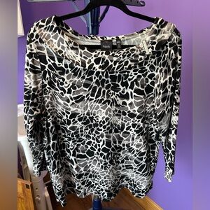 Rafaella womens top, multi colored animal print size XL